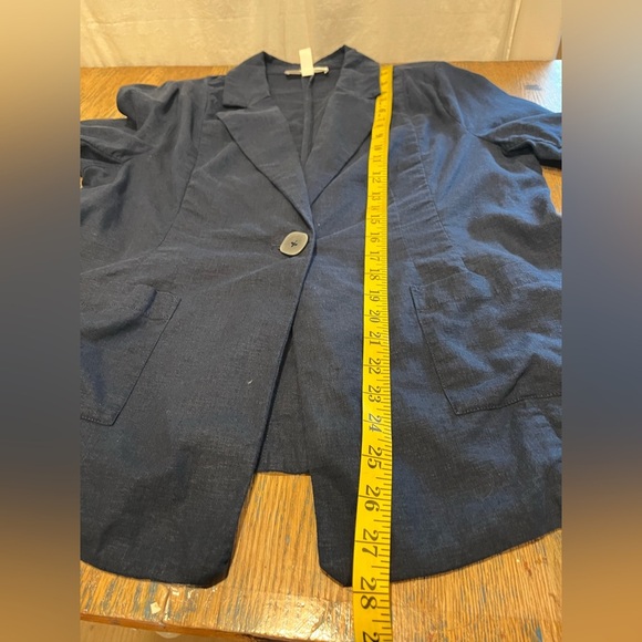 💙 ADDITION ELLE - Navy Linen-Blend Blazer - Size 10 - Picture 7 of 9